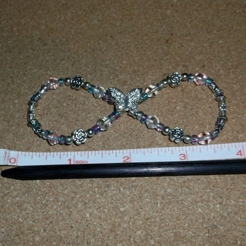 Butterfly Infinity Barrette handmade by Longhaired Jewels